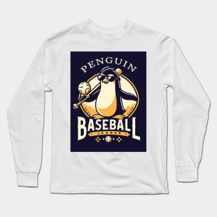 Penguin Baseball Tribute - Penguin Baseball League - Baseball Gift Long Sleeve T-Shirt